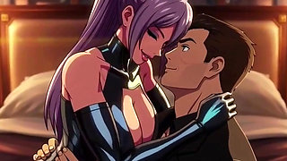 Deadly Cyborg Assassin Nova Seduces & Grinds Her Target Victor in Luxury Penthouse Hot 3D Anime Passion