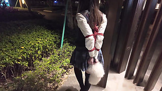 Hs19-a Girl in a School Uniform Was Bound Wander the Streets