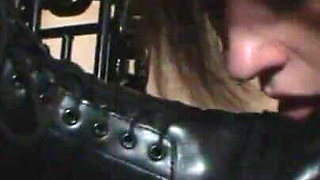 Humiliating spanking, shoe licking