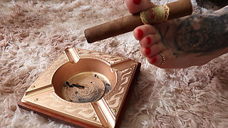 Watch Mistress Mel Fire on Her Personal Cigar Smoke Moment