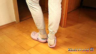 Dirty White Socks - Dangling and Foot Tease in Sweats