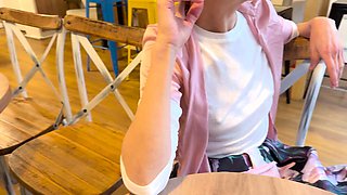 Blonde MILF Mrsmrjones Flaunts Pierced Nipples Peeking from Sheer White Blouse in C