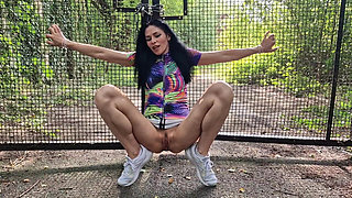 Naked Outdoors with Wide Open Pussy Showing My Cervix and Pissing