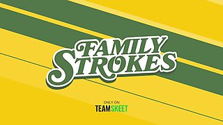 Familystrokes - successful stud bangs his busty step-mom and fat assed stepsis in a taboo threeway