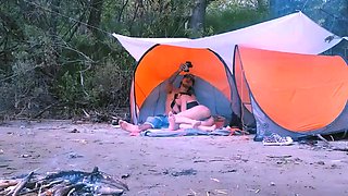 Hot Outdoor Camping Blowjob on the Beach
