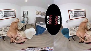 Two blond milf stepmoms love a reality lezzy session