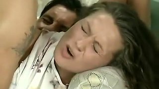 Young beauty getting sandwiched hard. Facial
