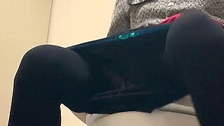 Show Sexy Ass Wear Red Dress in Toilet Room