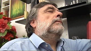 Old pig hitting on young and sexy stepdaughter