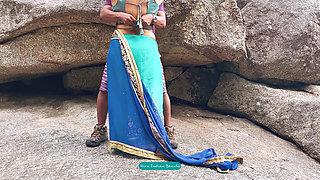 Indian Couple Romance in Outdoor - Saree Sex - Saree Lifted up and Ass Spanked