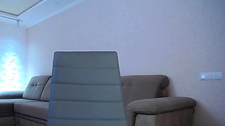 Chubby amateur teen replaces breakfast for some masturbation