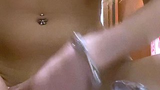 Cute amateur brunette naughty in solo jerking show on camera