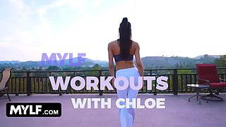 Mylf - fitness stunner helps dude to get in form with some perspiring nude exercise On The Couch