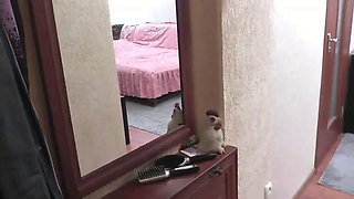 Pizza delivery guy brought pizza His met by naked owner sexy blonde MILF without panties and bra. Shower. Ass mature Tits Pussy