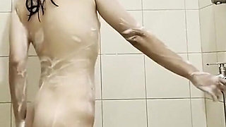 Petite Pinay Filipina Teen Whore Fingers Her Hairy Pussy in Shower