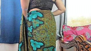Horny Indian Sexy Low Hip Saree