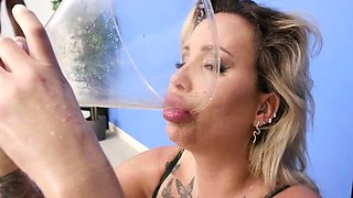 Sexy Blonde Blowjob Whore Rides Cock Hardcore