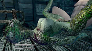 Lusty Argonian Maid Spreads Her Legs
