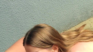 Cute Homemade Girl Fucked with Her Asian Gardener Titus Low in the Backyard of Her House!