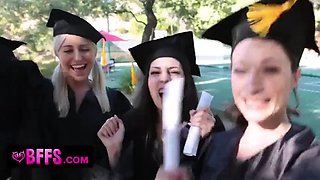 BFFS - Curious Vixens Celebrate Their Graduation By Licking And Rubbing Their Tight Pink Pussies: Porn