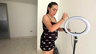 I help my pregnant stepsister take pictures in my kamasutra and end up putting my huge cock in her tight pussy.