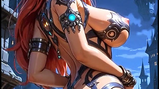 Cute Cyberpunk red head bounce her ass (Ai animation)