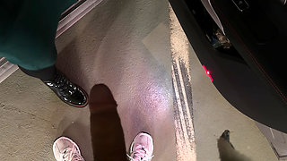Risky Car Sex in Public Parking Garage - Started with Handjob, Ended Doggy!