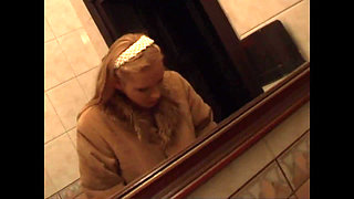 This Beautiful Busty Girl Masturbates on the Street and Gives a Blowjob at Home