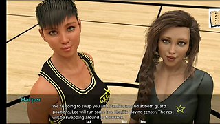 Busty babe with a big ass in an erotic visual novel