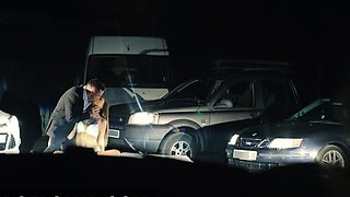 Exclusive swinger party on a public parking