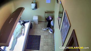 Czech Solarium 319: Czech Amateur Enjoys a Playful Scene