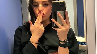 Emily Black Self Pussy Play In The Train Bathroom Onlyfans