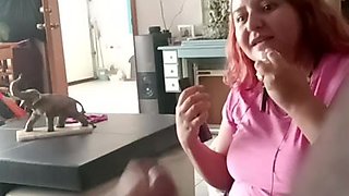 Amateur chubby GF blowjob video