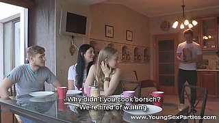 Russian students group sex HD porn video for free