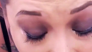 Brunette asian teen Eden Alexander POV blowjob deepthroat cum swallow