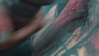 Tattoo Threesome Gone Wild Heavily Inked Artist Pounds Friend's Ass Mid Ink & Cums on Fresh Tattoo