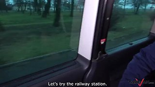Blondie Misses Train, Gets Fucked Hard in a Van by a Stranger