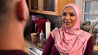 Dude is excited to finally fuck his hijab babe girlfriend Babi Star!