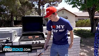 Hentai Penelope Double Teamed by Stepdad and Stepbro on Independence Day