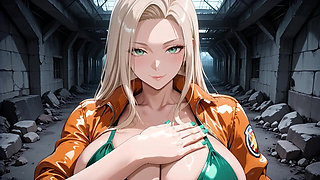 Horny Blonde Hentai Babe Sucks & Fucks Hard in Derelict Warehouse