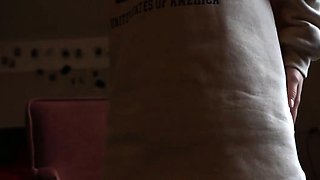 Redhead Teen Strips Cow Lingerie on Webcam