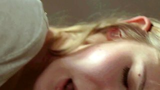 Yummy blonde teen finger fucks her pussy