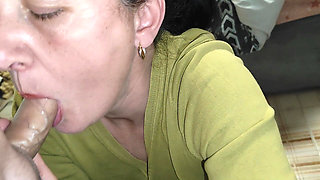 Slut Wife Blowjob with Cum in Mouth