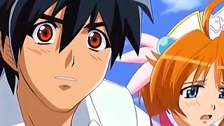 Hot busty anime teens flying around