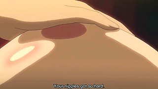 Hentai - Hot redhead girl with big tits sucks a fat guy's big cock and then gets fucked