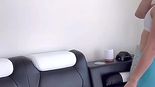 Fit Lesbians Fuck with Gym Cuck Creeper