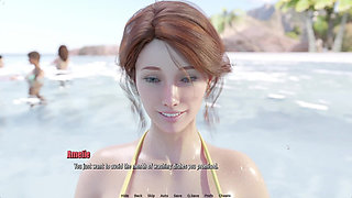 Busty Stepmom Riding My Huge Cock in Beach