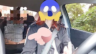Naughty app driver catches passenger masturbating from behind!