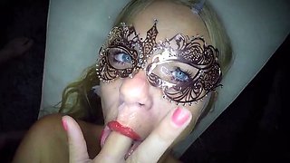 Blonde Dutch Slut Covered in Cum from Big Cock