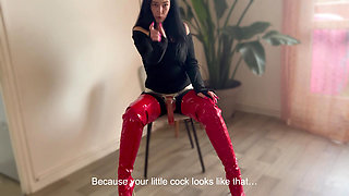 JOI Femdom Humiliation - Finger Your Ass While I Crush You and Mock Your Little Cock, Submissive
